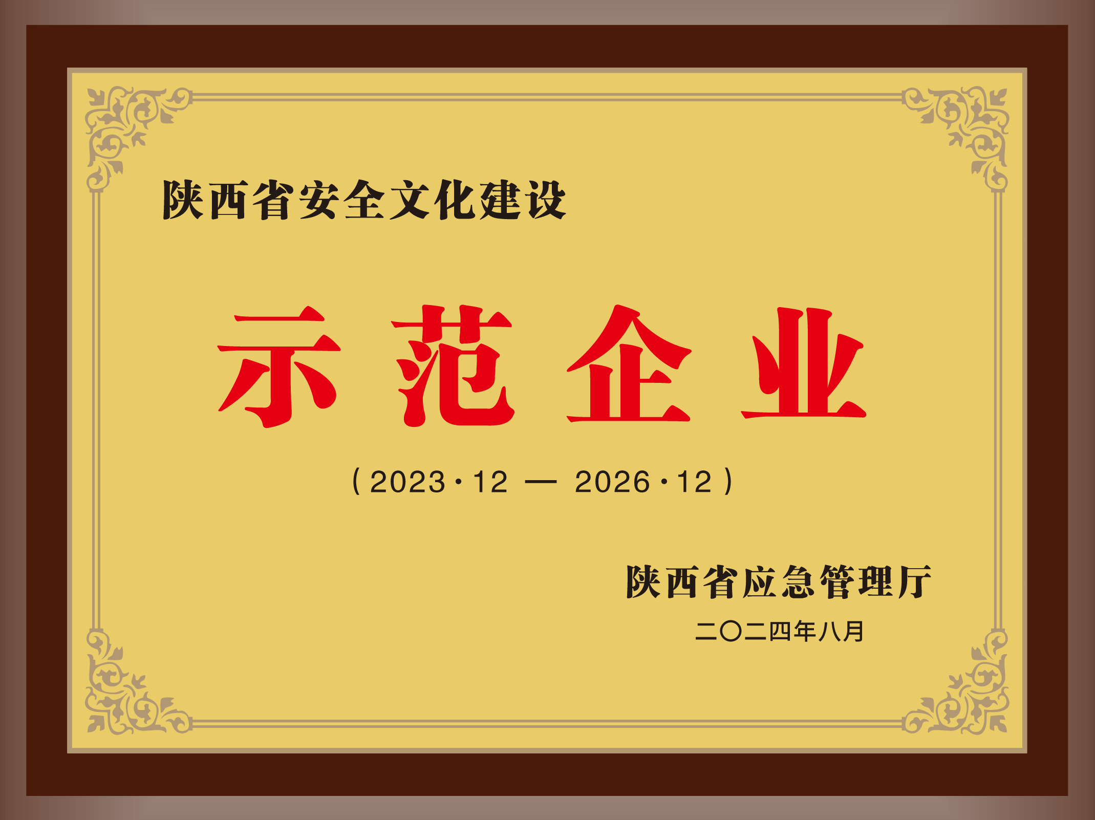 43.2024年，被陕西省应急治理厅授予陕西省安全文化建设示范企业；.png